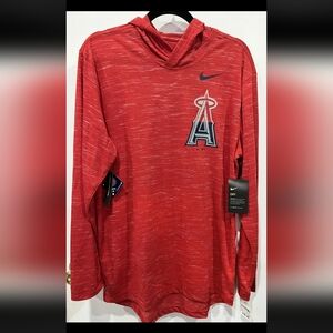 Nike Red and White Graphic Hoodie